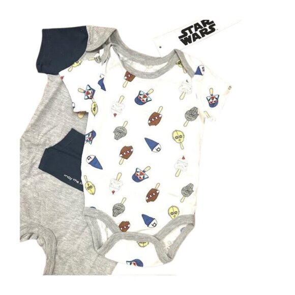 New! Baby Star Wars by Happy Threads Bodysuit &‎ Romper 2pc Set 6-9M - Picture 4 of 7